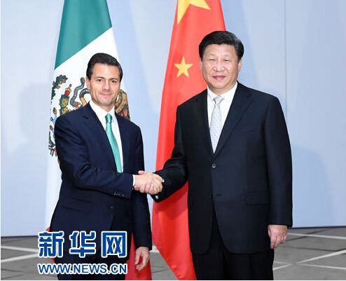 11月16日，国家主席习近平在土耳其安塔利亚会见墨西哥总统培尼亚。