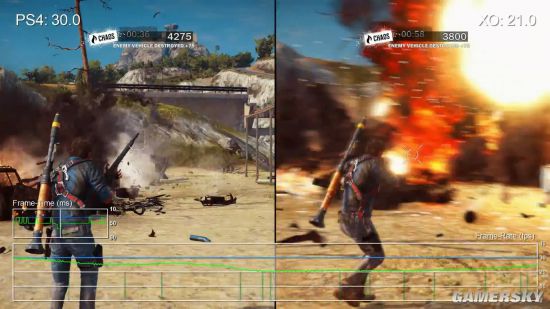 《正当防卫3》PS4\/XB1帧数对比 爆炸场景掉帧