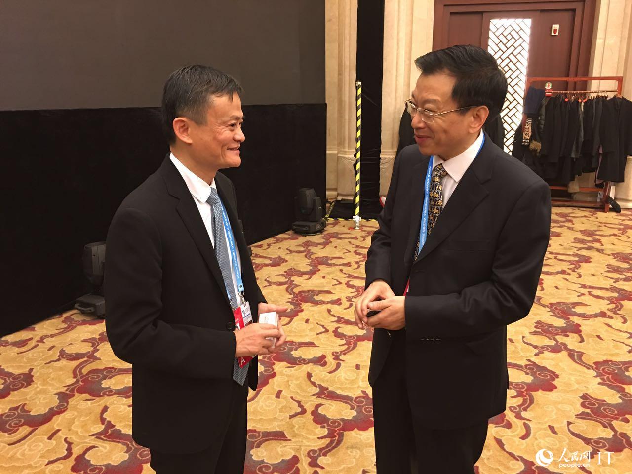 全球互联网治理联盟理事会联合主席、阿里巴巴创始人、董事局执行主席马云（摄影：人民日报徐隽）