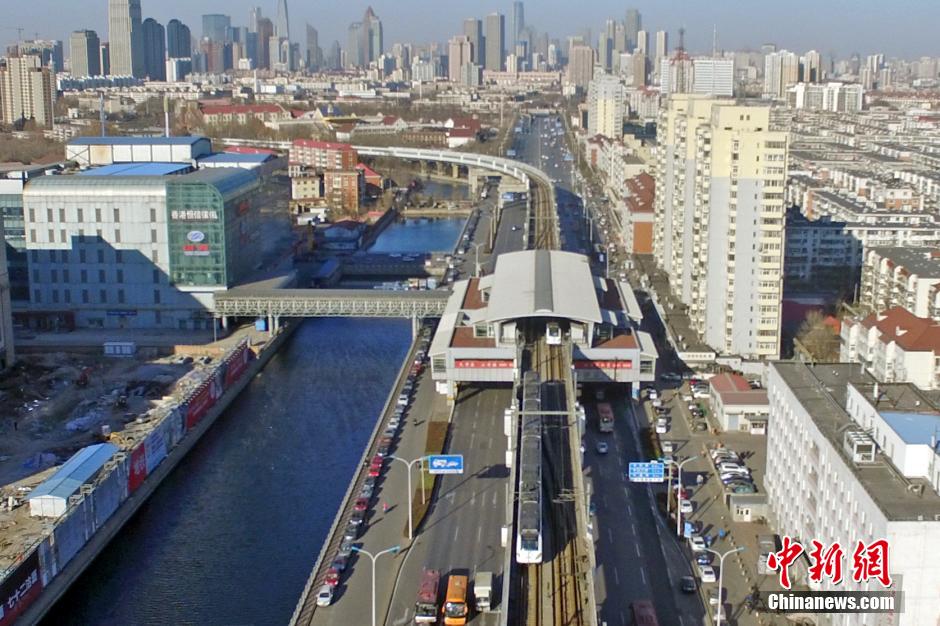 天津津滨轻轨恢复部分区间运营(3)