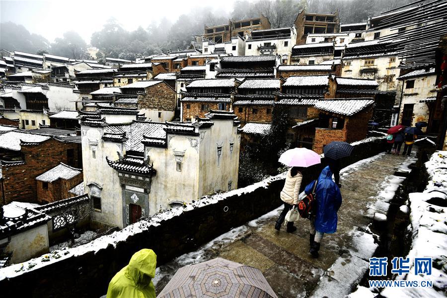 #（生态）（2）江西婺源古村“晒雪”图