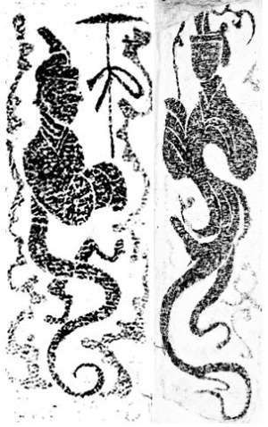 资料图：古代伏羲女娲图。