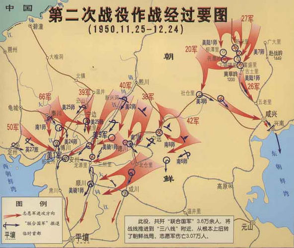 第二次战役作战经过要图。