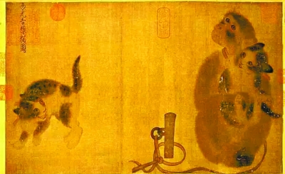  《猴猫图》（宋） 易元吉