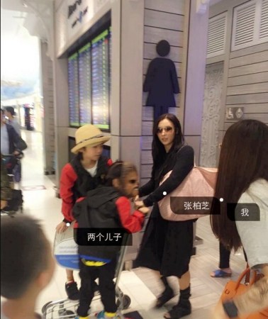 张柏芝带两个儿子新加坡游玩 三人戏水露笑容