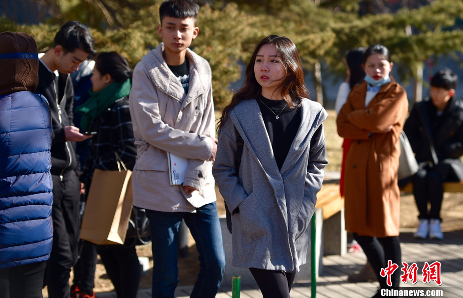 北影艺考日 美颜遍布校园