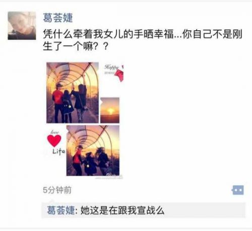 葛荟婕手撕章子怡：何必拿着我女儿假笑