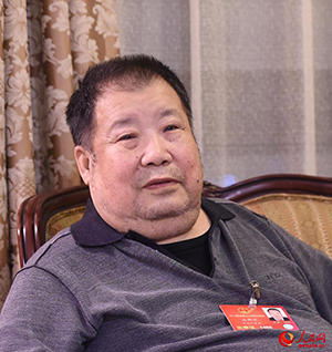 全国人大代表二月河（本名凌解放）。（人民网记者 于凯 摄）
