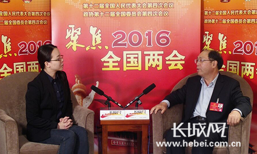 人大代表赵治海接受长城网专访。
