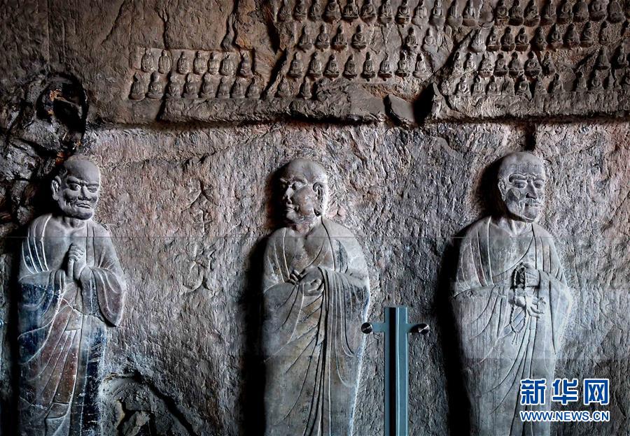 （图文互动）（1）龙门石窟看经寺首度对外开放　唐代罗汉群雕显露“真容”