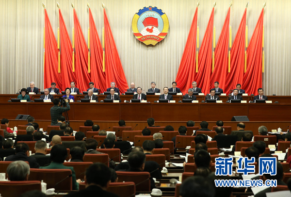 3月14日，政协第十二届全国委员会常务委员会第十五次会议在北京举行。中共中央政治局常委、全国政协主席俞正声主持会议。 新华社记者庞兴雷 摄