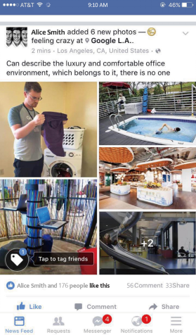 上班可游泳 谷歌工程师facebook晒生活