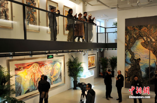 画展现场。<a target='_blank' href='http://www.chinanews.com/' >中新网</a>记者 李霈韵 摄