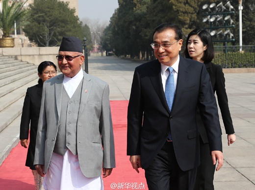 李克强举行仪式欢迎尼泊尔总理奥利访华【4】