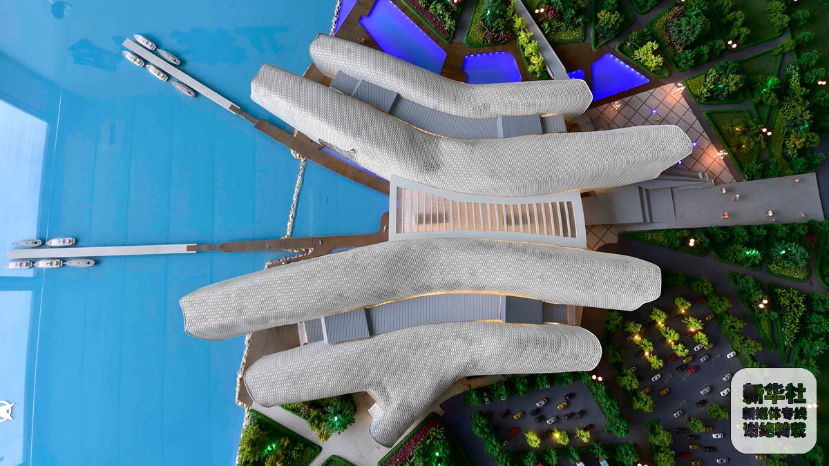 国家海洋博物馆鱼跃外观初现(2)-千龙网·中