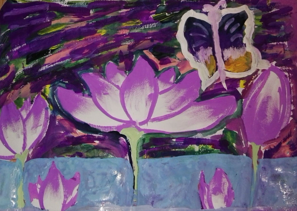 《上学路上》板厂小学三8班李宸仪的绘画作品