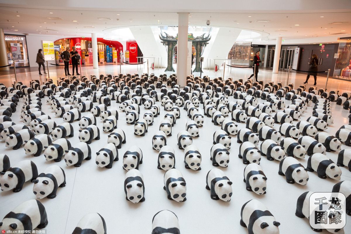 1600只纸熊猫亮相巴黎商场呼吁动物保护 -千龙