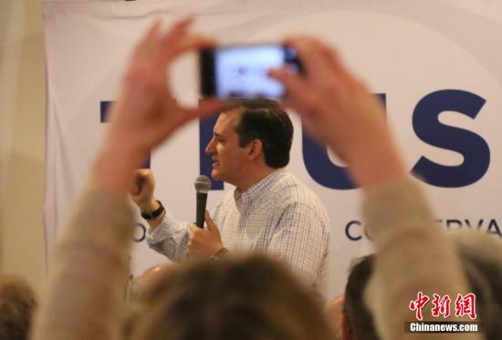 资料图：美国总统参选人、得克萨斯州参议员克鲁兹。 <a target='_blank' href='http://www.chinanews.com/'>中新社</a>记者 王欢 摄