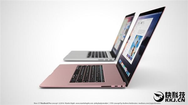 新一代MacBook Pro渲染设计图：玫瑰金 更轻薄