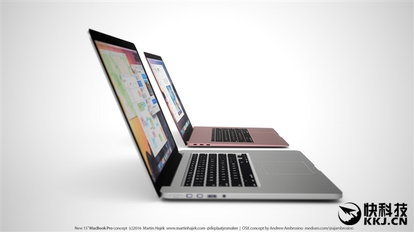 新一代MacBook Pro渲染设计图：玫瑰金 更轻薄