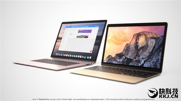 新一代MacBook Pro渲染设计图：玫瑰金 更轻薄