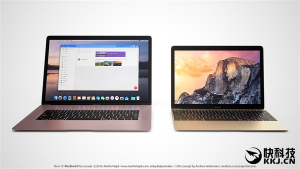 新一代MacBook Pro渲染设计图：玫瑰金 更轻薄