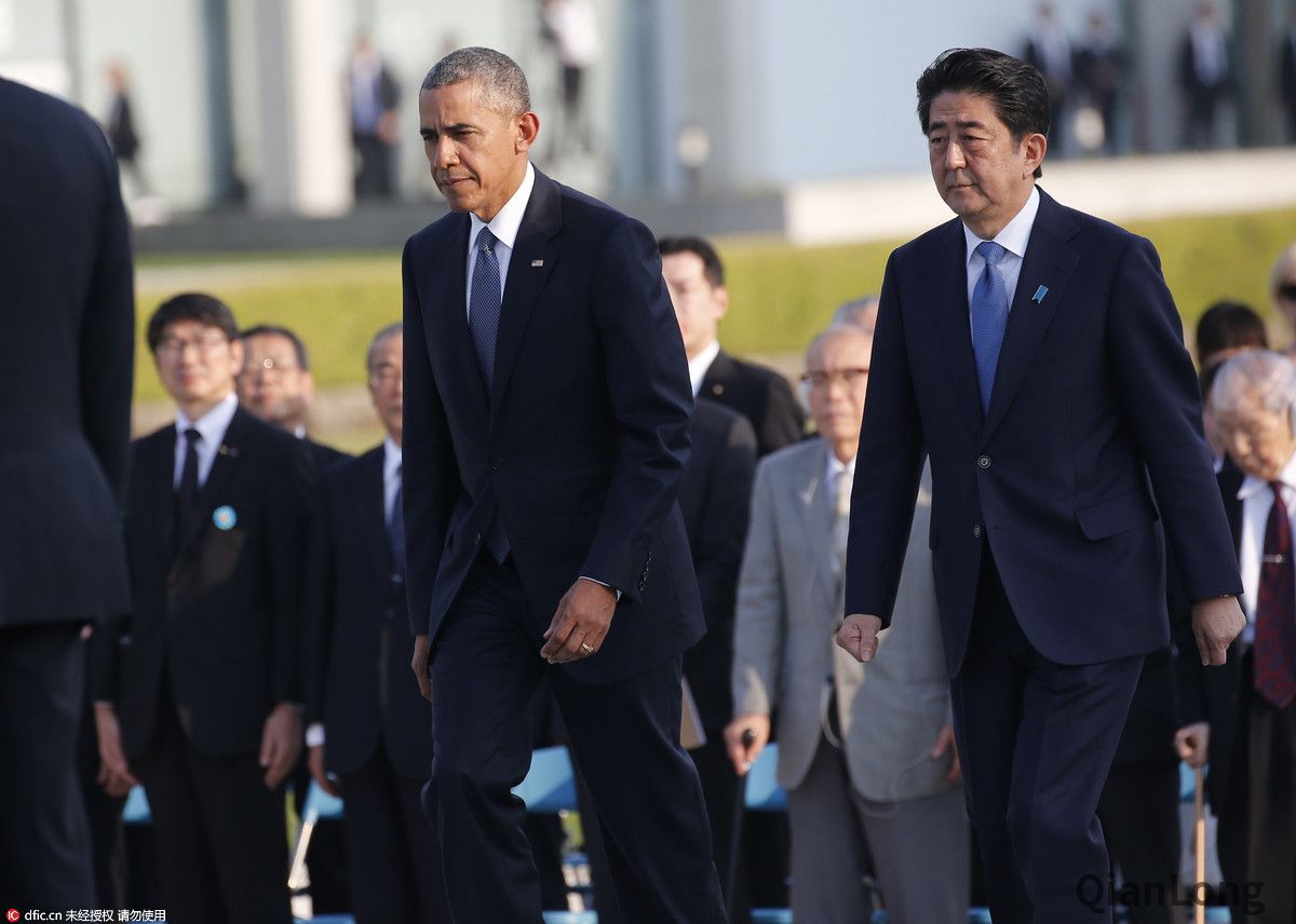奥巴马G7峰会访问广岛并献花 成首位访问遭核