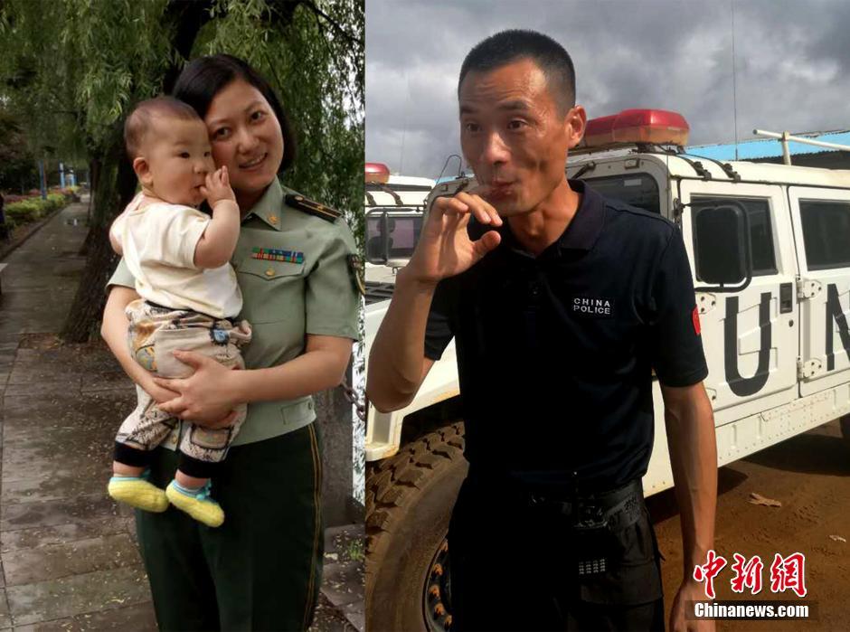 中国维和官兵“穿越拼接照”与孩子共度儿童节