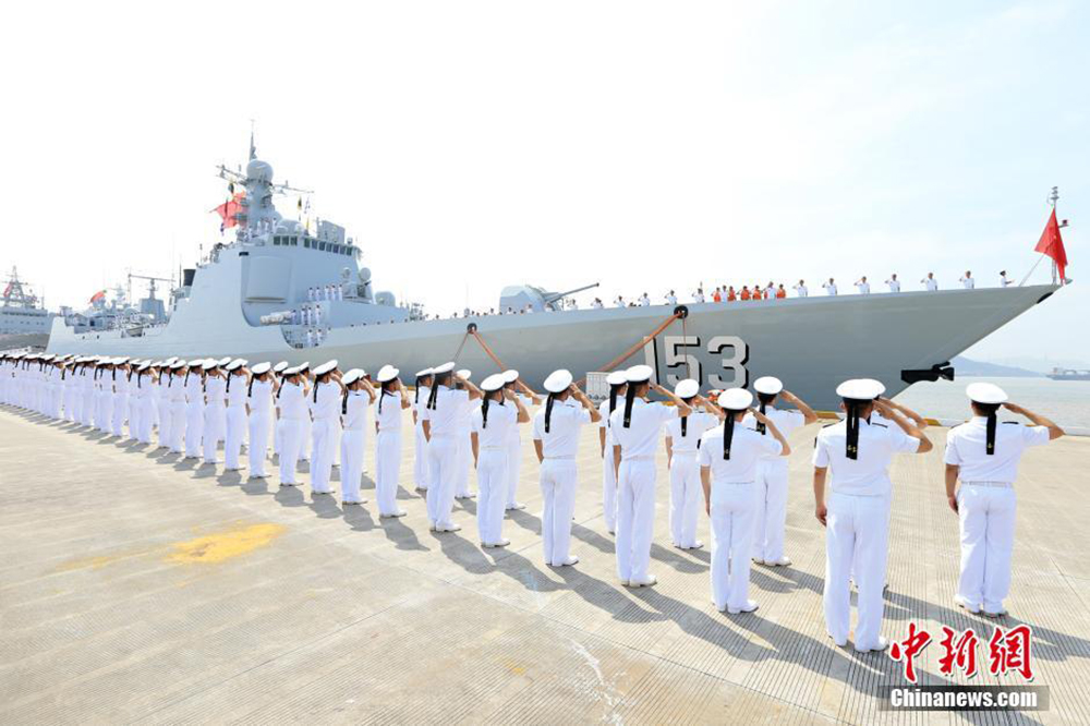 中国海军舰艇编队起航参加 环太平洋 -2016联