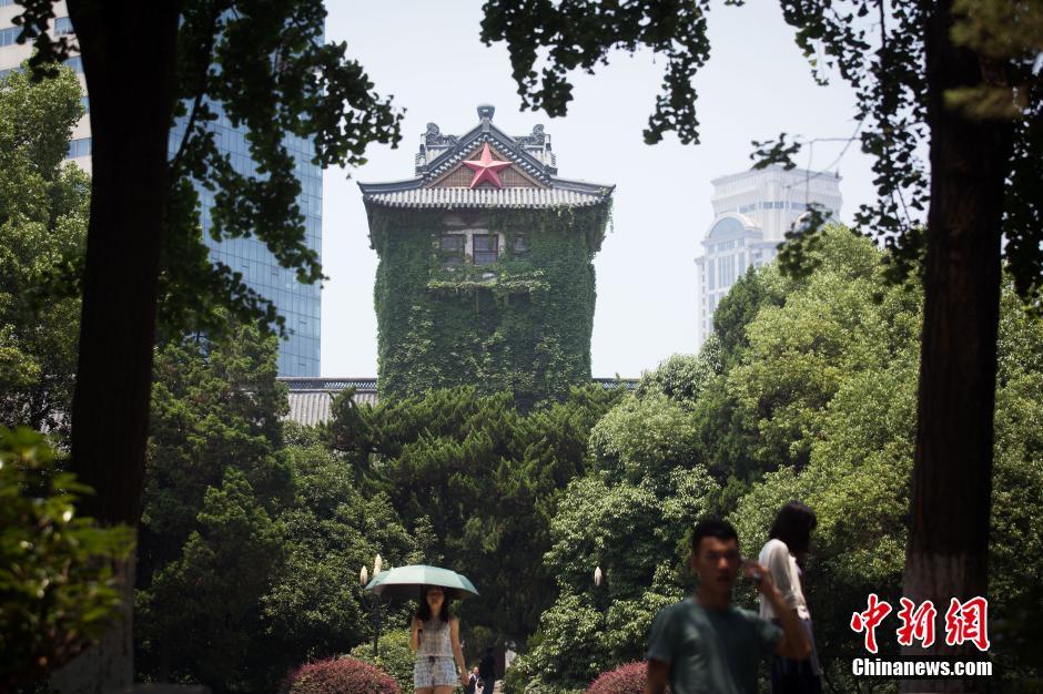 南京高校“绿色树屋”添凉意