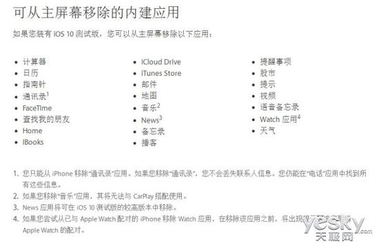 苹果官方公布23款可删除iphone预装应用