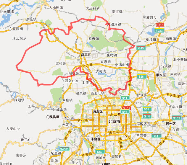 北京市昌平区行政区域。