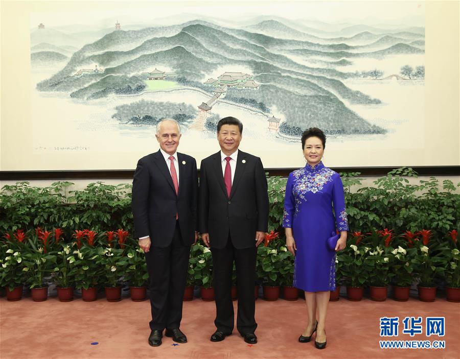 （杭州G20·XHDW）（14）习近平和彭丽媛迎候宴会贵宾