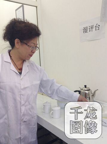 王会明对新茶进行审评。（资料照片）