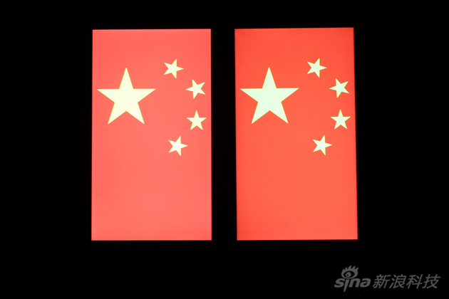 在某些情况下，可以看出两台手机的屏幕差距（图左为iPhone 6s 图右是iPhone7）