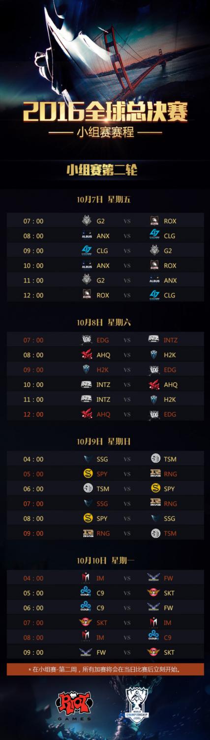 不用熬夜也能看LOL S6小组赛赛程公布 