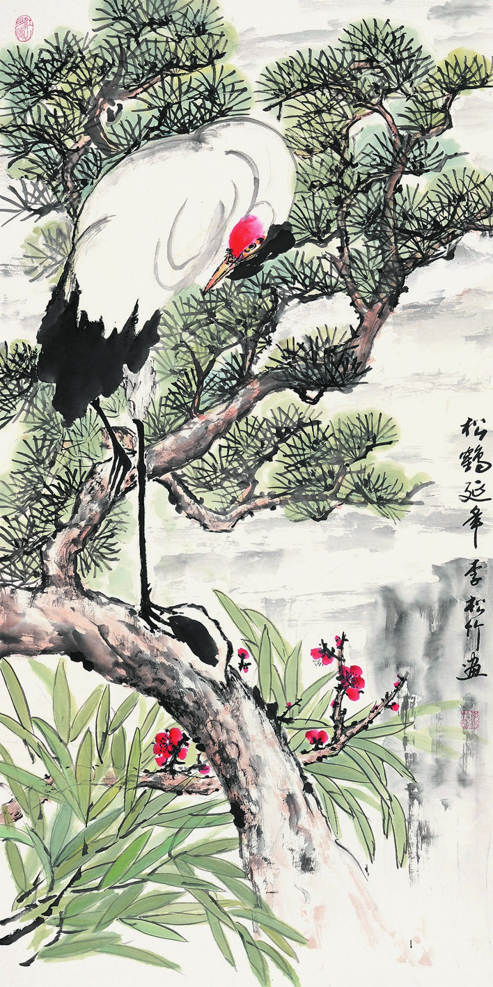 _DSC3310李松竹《松鹤延年》四尺整张