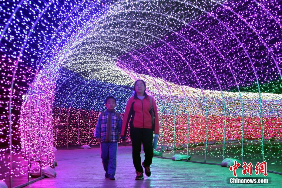 天津现梦幻灯光秀 3000万盏LED灯营造童话世界
