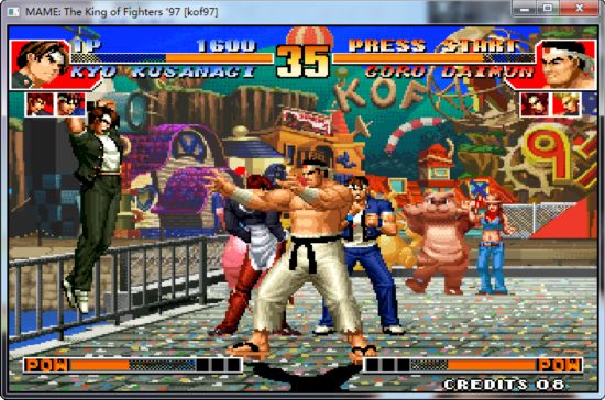 拳皇97：由日本SNK于1997年发布的一款街机格斗游戏，相比拳皇前三个版本各方面均有较大改进，是拳皇系列的成熟之作。这款格斗游戏直至今日，KOF97在全国各地街机厅也依然长盛不衰