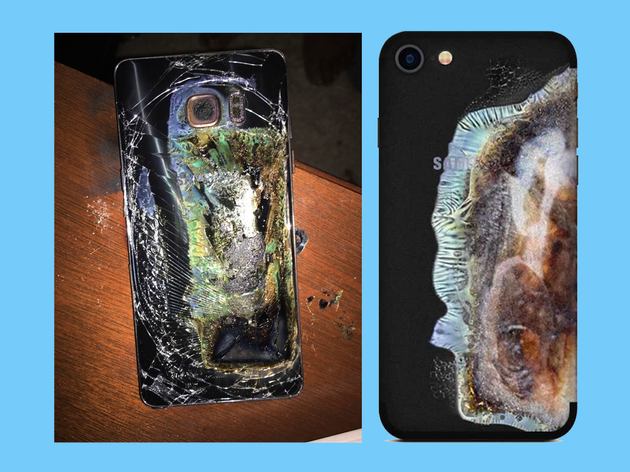 在伤口上撒盐！iPhone装上壳后秒变爆炸后的Note7