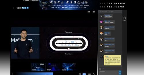 乐视云为发布会提供四路信号直播在PC端所呈现的画面