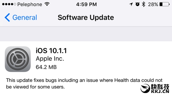 iOS 10.1.1正式版紧急发布！修复健康数据丢失