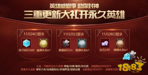 感恩节降临，一大波游戏活动已上线！