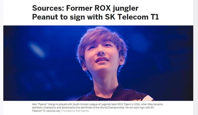 外媒爆Peanut已签约SKT 小花生联手Faker战S7