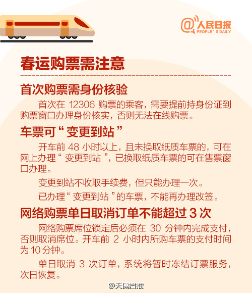 春运购票需注意