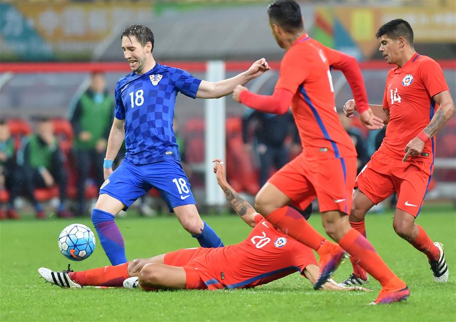 （体育）（19）足球&mdash;&mdash;中国杯：智利胜克罗地亚