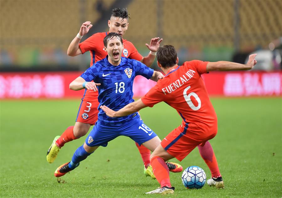 （体育）（20）足球&mdash;&mdash;中国杯：智利胜克罗地亚