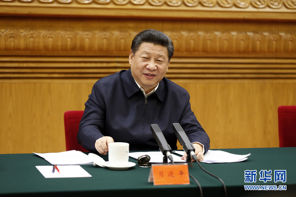 2016年2月19日，中共中央总书记、国家主席、中央军委主席习近平在北京主持召开党的新闻舆论工作座谈会并发表重要讲话。 新华社记者 鞠鹏 摄