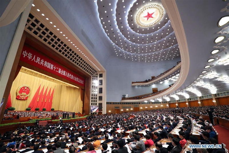 The fifth session of the 12th National People's Congress opens at the Great Hall of the People in Beijing, capital of China, March 5, 2017. (Xinhua/Yang Zongyou)