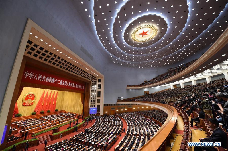 The fifth session of the 12th National People's Congress opens at the Great Hall of the People in Beijing, capital of China, March 5, 2017. (Xinhua/Pang Xinglei)